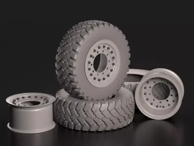Military truck wheel 3 3D model