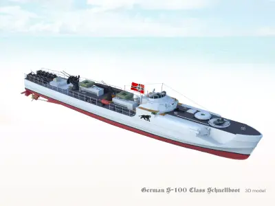 German S-100 Class Schnellboot 3D model
