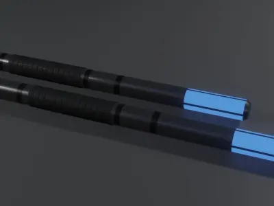 Sci-Fi Dividable Bo Staff 3D model