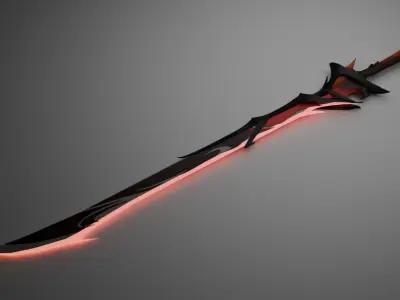Dark Night Samurai- Anime Sword Low Poly 3d model Free low-poly 3D model