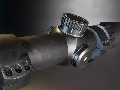 AAA Karabiner-98 Sniper Scope with mount Game Ready PBR Low-poly 3D model