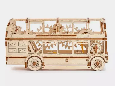 London Bus - 3D DIY Wooden Mechanical Puzzle Model 3D model