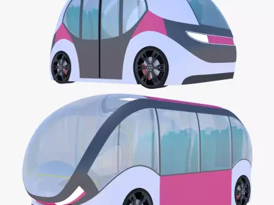 Shuttle minibuses 2023 collection 3D Model Pack