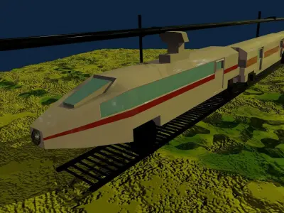 Game Ready 3d Electric Train Low-poly 3D model