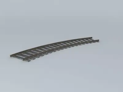 Eco Rail Track Short Curve Old Wooden Split Sleepers Free 3D model