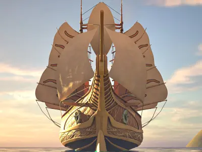 Ship of Numenor - The Rings Of Power Low-poly 3D model