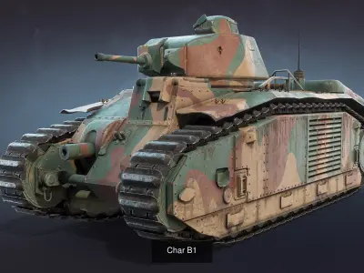 Inter-war Period Tanks Set 3D Model Pack