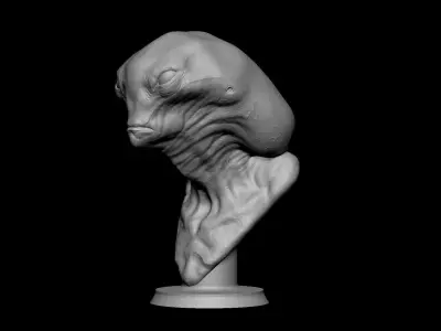Grey Alien Bust 3D Print Model Free 3D print model