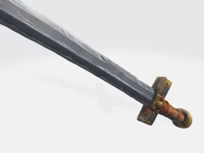 lowpoly sword 3D model
