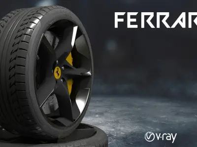 ferrari car tyre 3D model