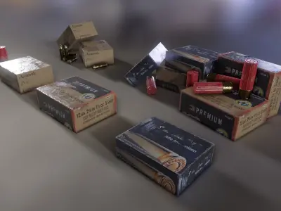 Ammo boxes Low-poly 3D model