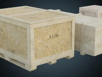 Wooden Crates 1B Low-poly 3D model