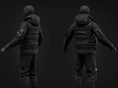 Tactical Uniform Set for men 3D model
