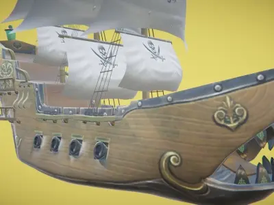 Monster Ship Hand-Painted Low-poly 3D model