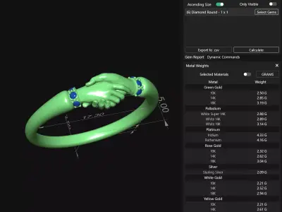 Fede ring Gold Handshake ring 3D print model