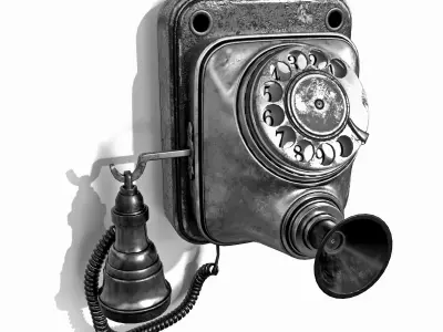 Antique telephone Low-poly 3D model
