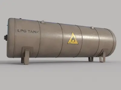 Lpg Storage Tank Old Low-poly 3D model