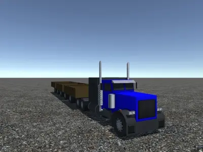 Industrial Long Truck 2 Low-poly 3D model
