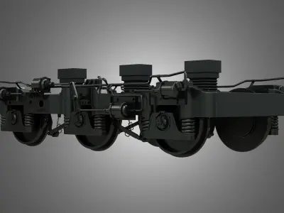 Locomotive 3-Axle Trucks - HiAd Truck 3D model