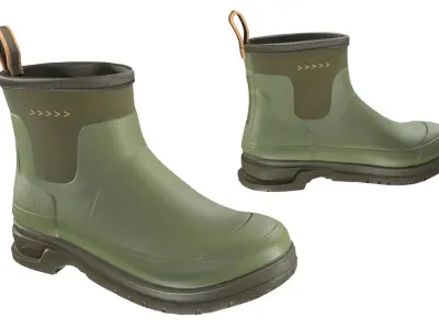 Green Short Rubber Boots 3D model