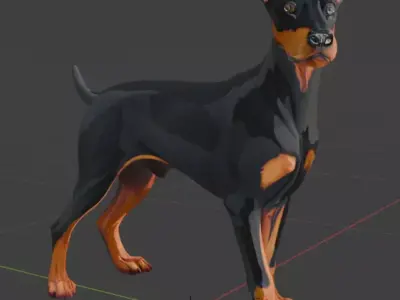Doberman Dog 3D MODEL 3D model