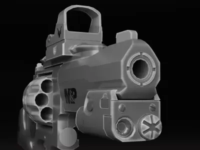 Revolver Magnus SW 357 Low-poly 3D model