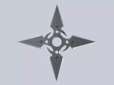 Shuriken Low-poly 3D model 2