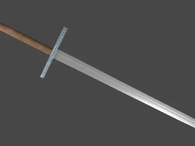 Caroling sword with Grossmesser handle Low-poly 3D model