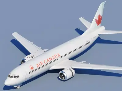 737 400 Air Canada With Interior 3D model