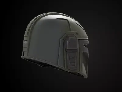 Stylized Interstellar Bounty Hunter Helmet - Astro Mercenary 3D print model