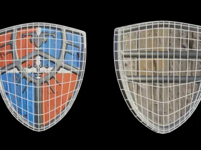 medieval shield Low-poly 3D model 4