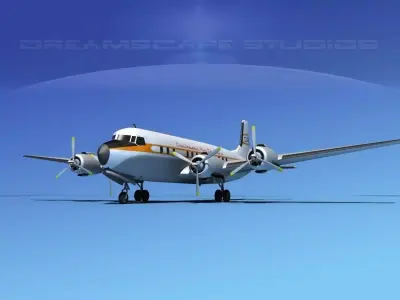 Douglas DC-7B Caribbean Air Charter 3D model