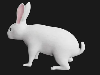white rabbit low poly rigged Low-poly 3D model