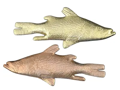Bronze sculpture of fish 3D model