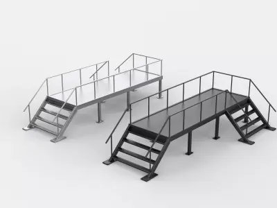 Industrial Staircases 02 3D model