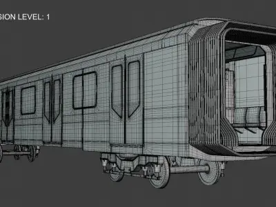 Warsaw metro middle coach 3D model