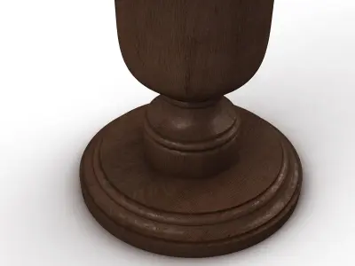 old round center table Low-poly 3D model