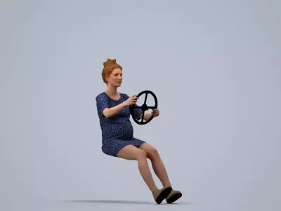 00183Marike007 - Young Caucasian man driving car in casual 3D model