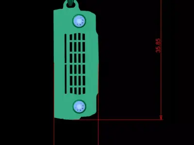 Vintage Truck Grille Nameplate Pendant  3D Printable  3D print model