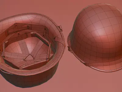US M1 Helmet WWII Low-poly 3D model