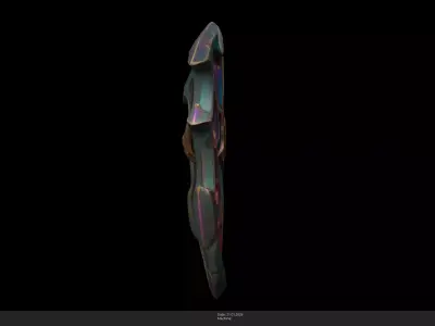 Stylized Celestial Star Shield Game Ready - AI Low-poly 3D model