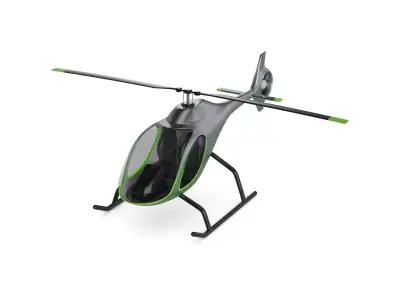 Light Helicopter Low-poly 3D model