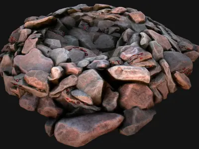 Gemstone Deposits Mine Gem Set Low-poly 3D model