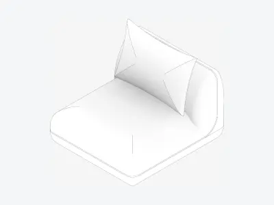 Chair - Sofa - Contemporary - Jack - No Armrest Low-poly 3D model