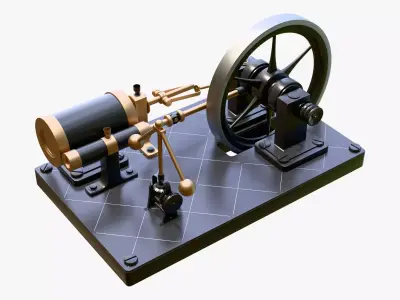Vintage Steam Engine M1 3D model