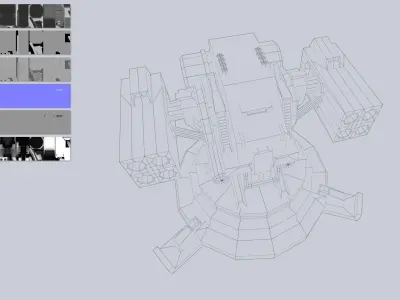 Prototype turret Low-poly 3D model Low-poly