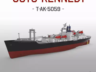 TS Kennedy US training ship print ready model 3D print model