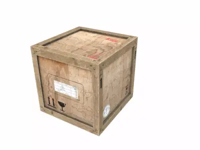 Old Wooden Cargo Crate 3 PBR Low-poly 3D model