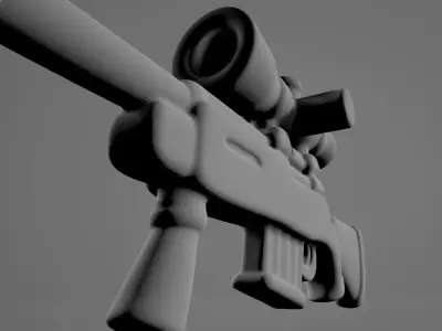 Stylized Sniper Rifle Fortnite Style 3D Model 3D model