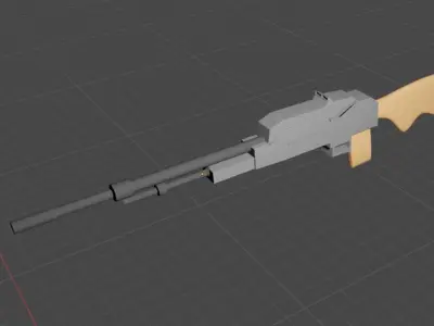 Kalashnikov machine gun Free low-poly 3D model